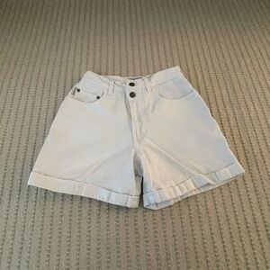Vintage Arizona Jean Company White Cuffed High-Rise Denim Shorts - Size: 5